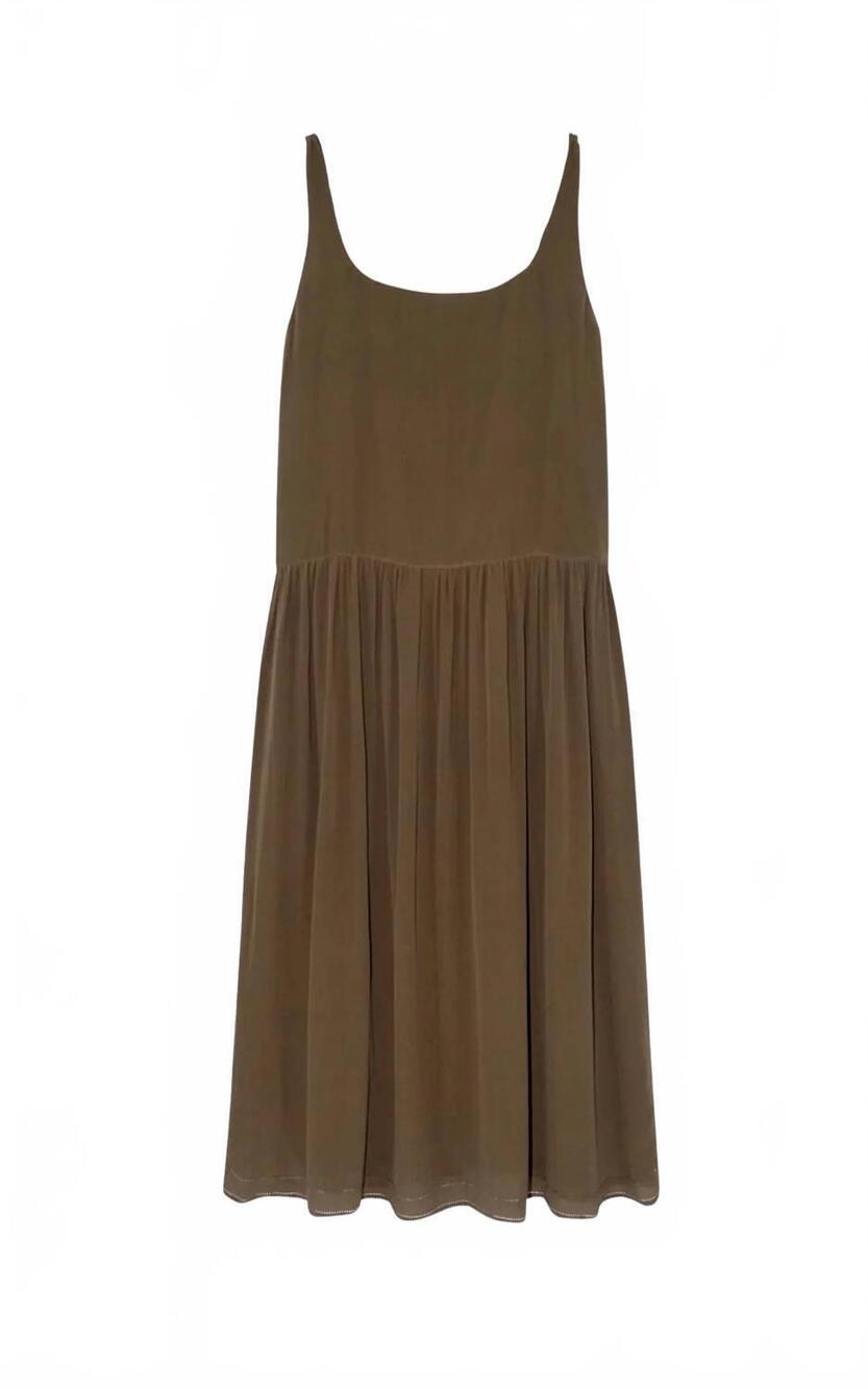 NEW MIRTH women's sheridan silk midi dress in chocolate